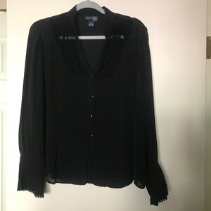 Venezia Silk Lace Blouse 14/16 Romantic Black dark academia whimsygoth Victorian